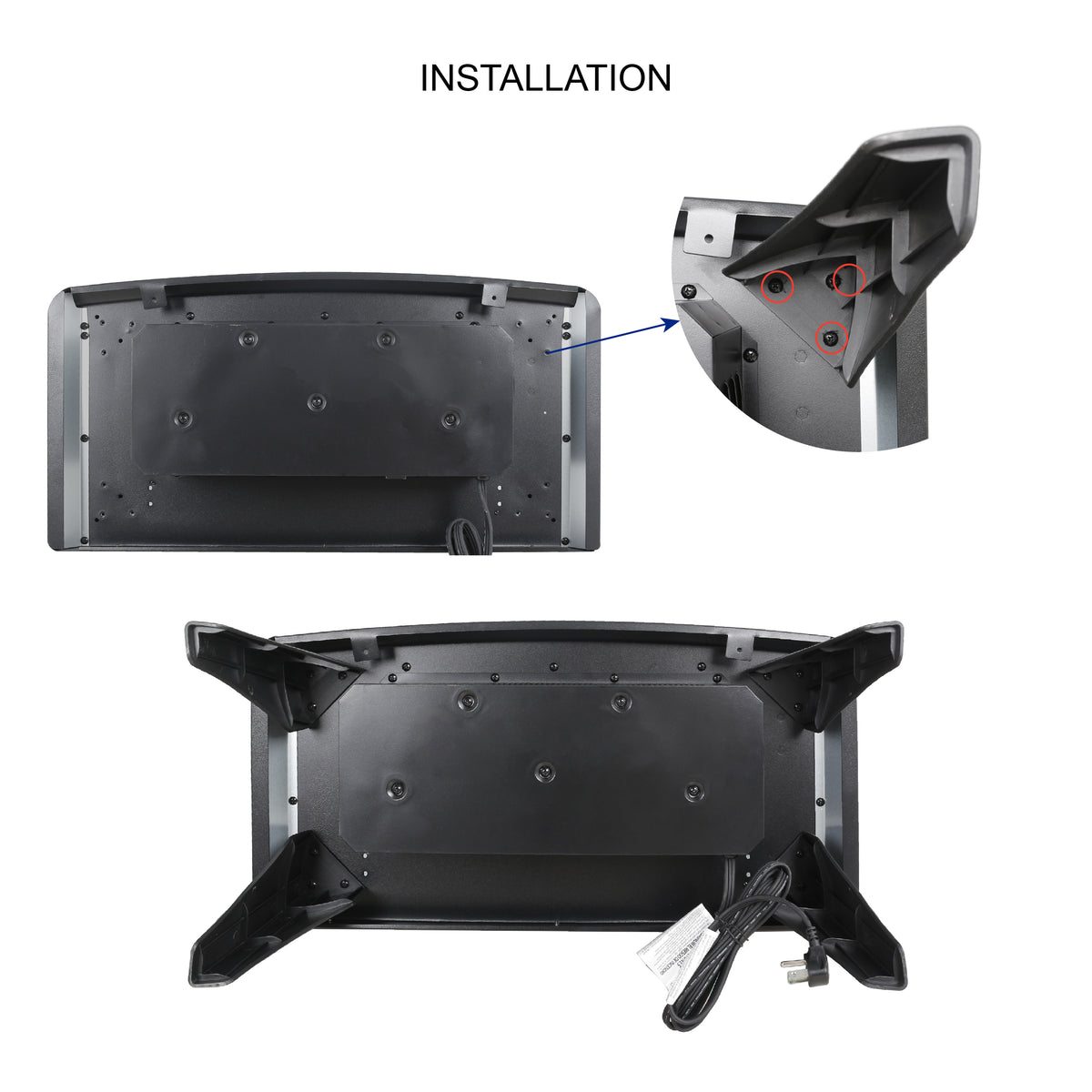 24-Inch 3D Infrared Electric Fireplace Stove with Remote