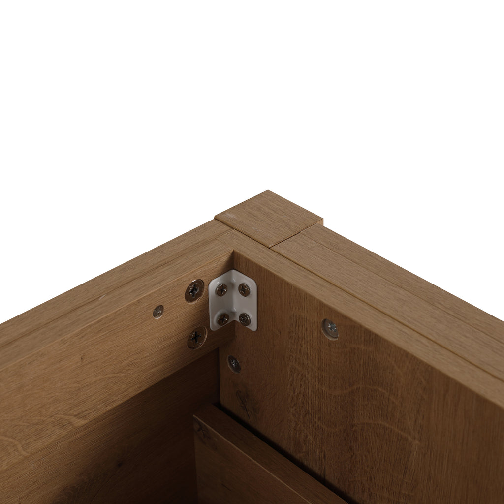 30" Freestanding Bathroom Vanity in Oak Finish with 2 Soft-Close Drawers