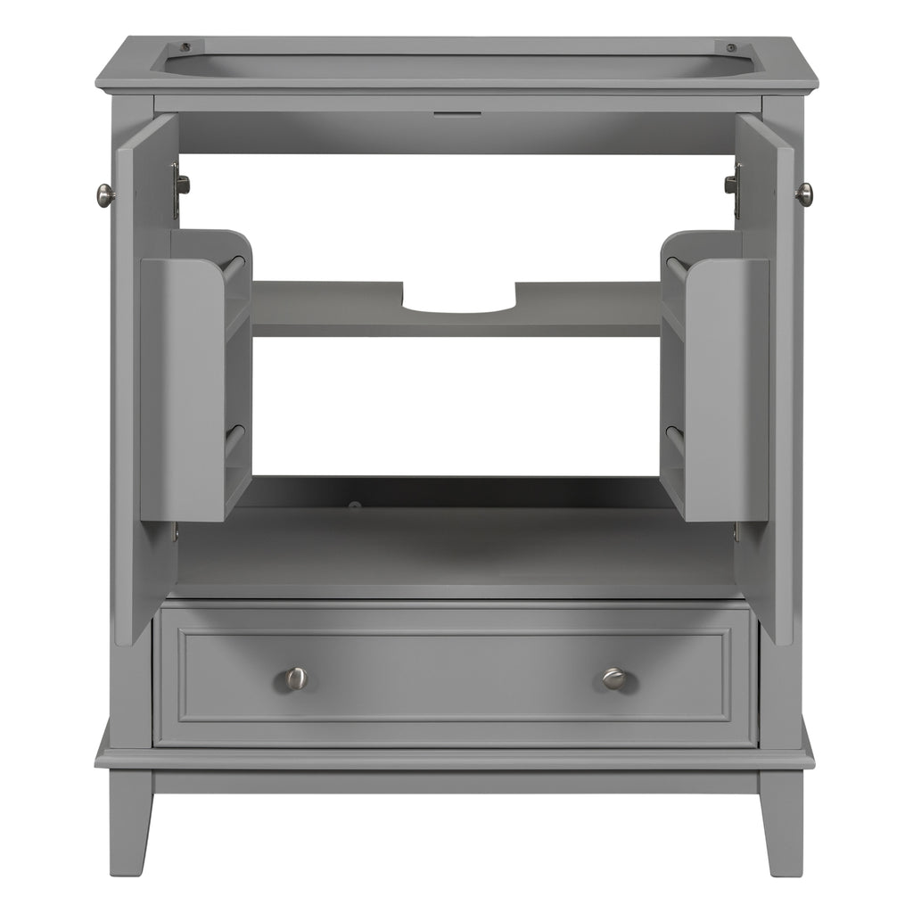 30-Inch Gray Bathroom Vanity Base with Storage – Cabinet Only