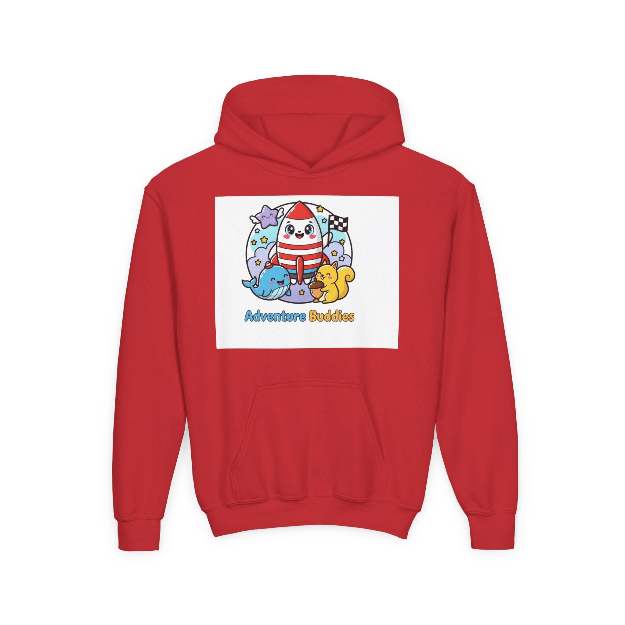 Adventure Buddies Youth Hoodie — Cute Rocket & Sea Creatures Kids Sweatshirt