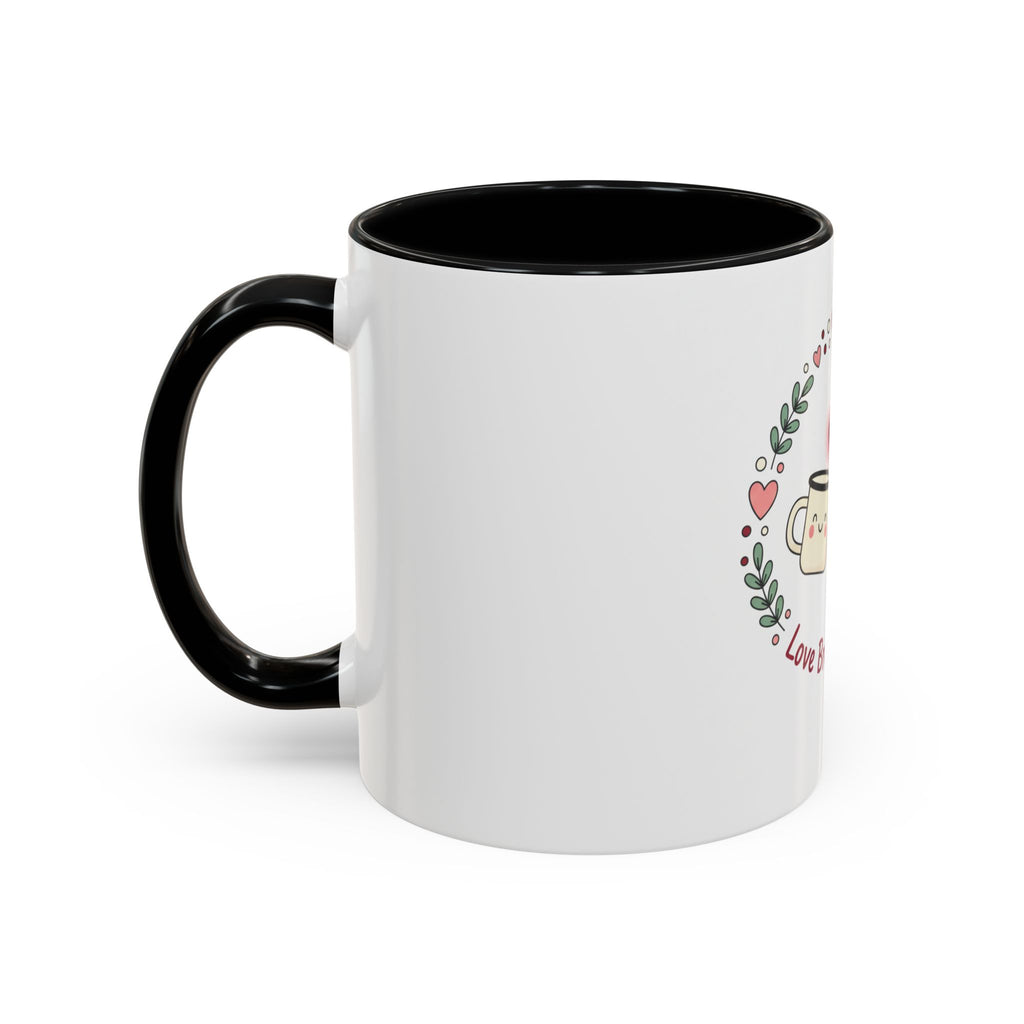 Love Brewed Here Coffee Mug — Cute Kawaii Couples Mug (11/15oz)