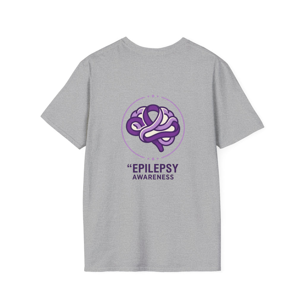 Epilepsy Awareness T-Shirt — Purple Ribbon Brain Design