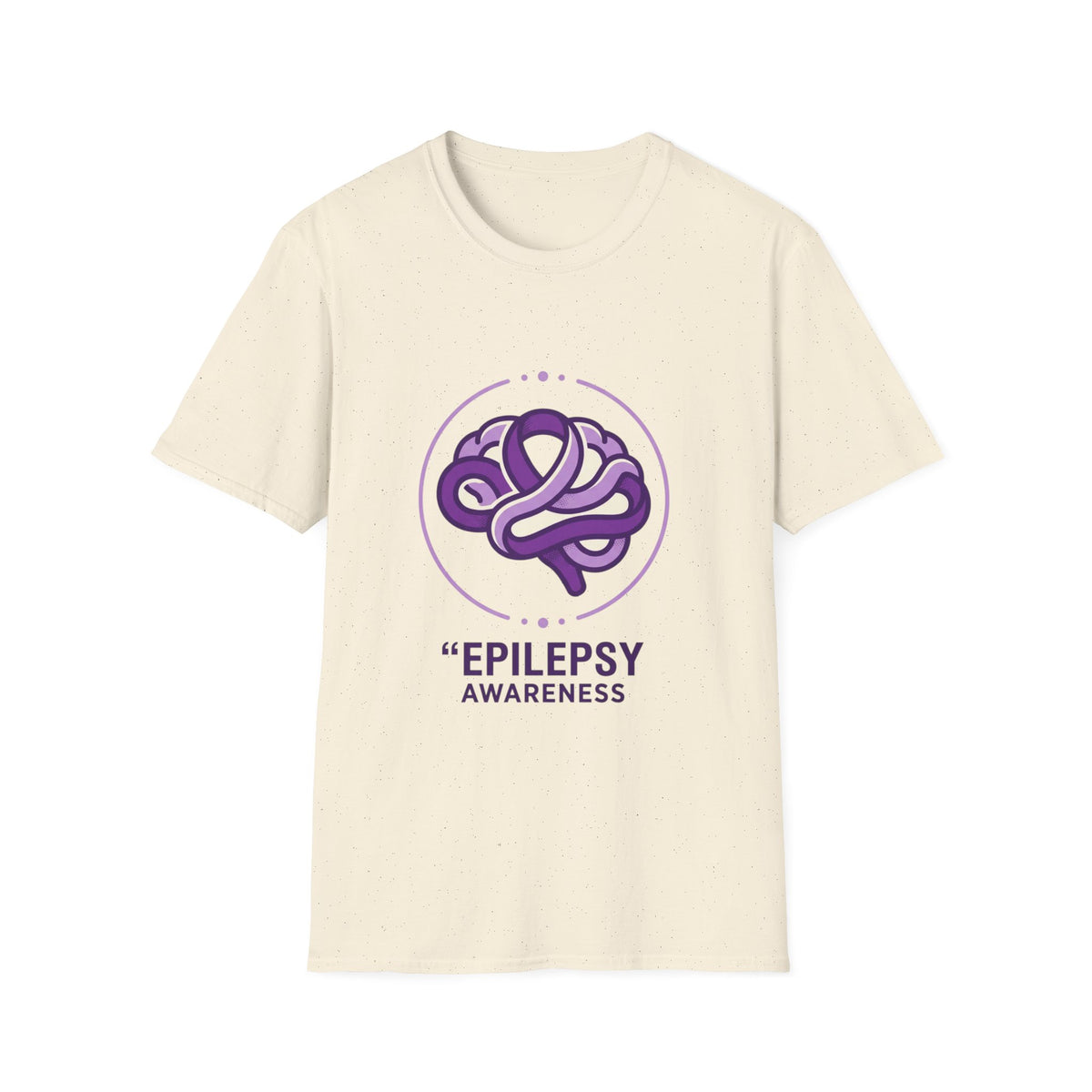 Epilepsy Awareness T-Shirt — Purple Ribbon Brain Design