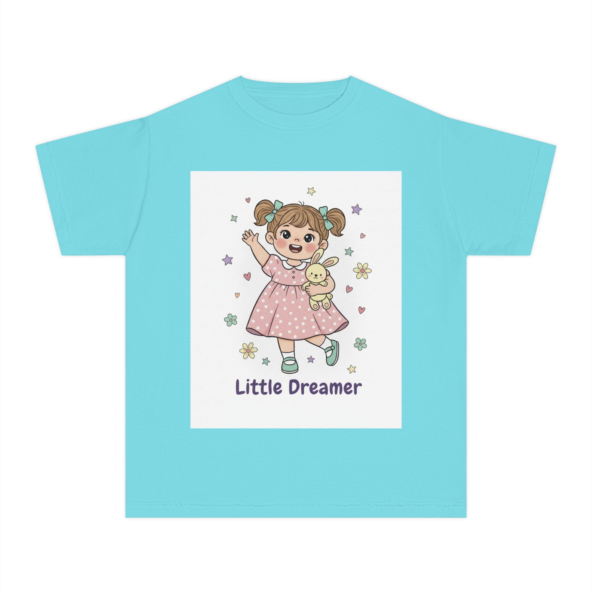 Little Dreamer Kids Tee — Cute Girl with Teddy Graphic