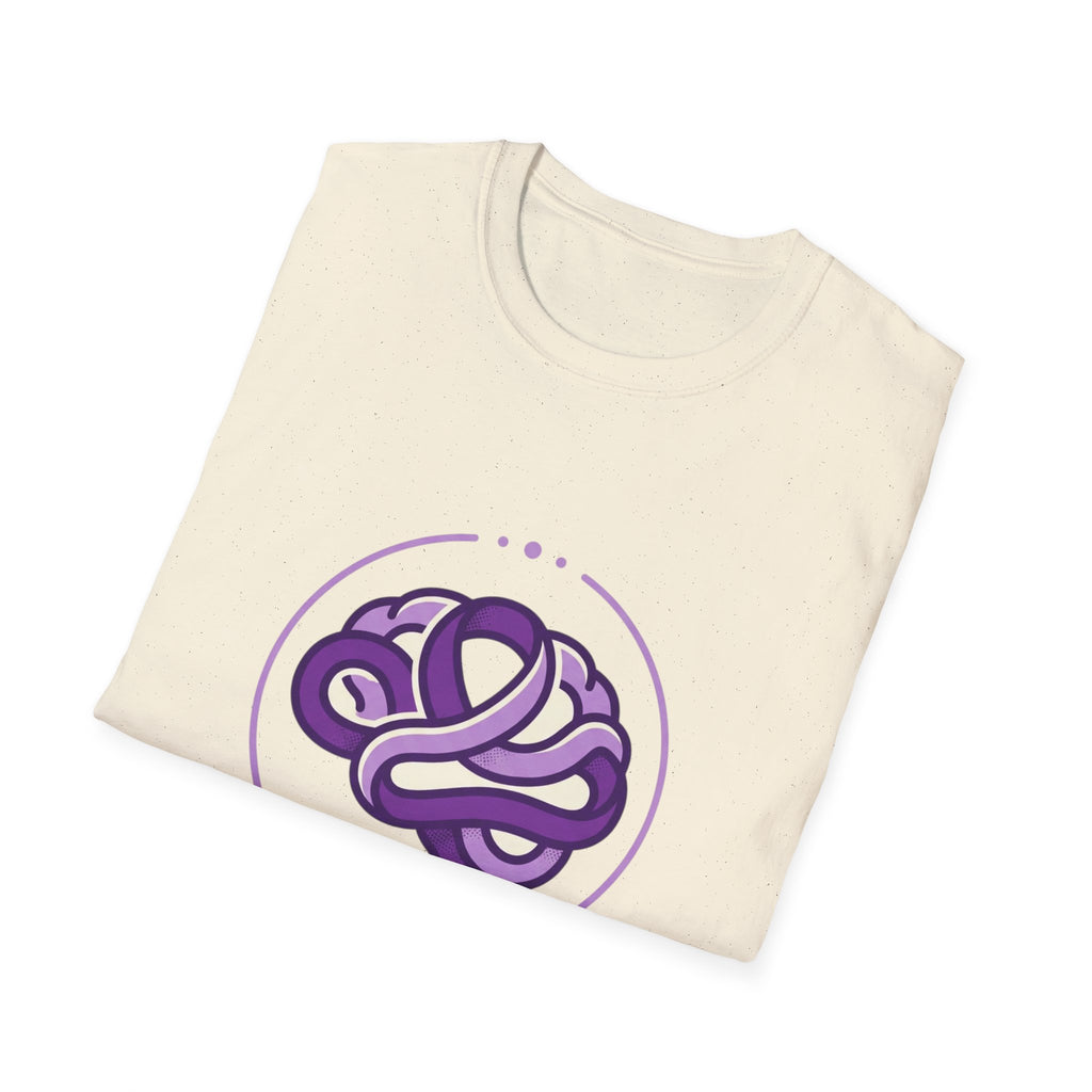 Epilepsy Awareness T-Shirt — Purple Ribbon Brain Design