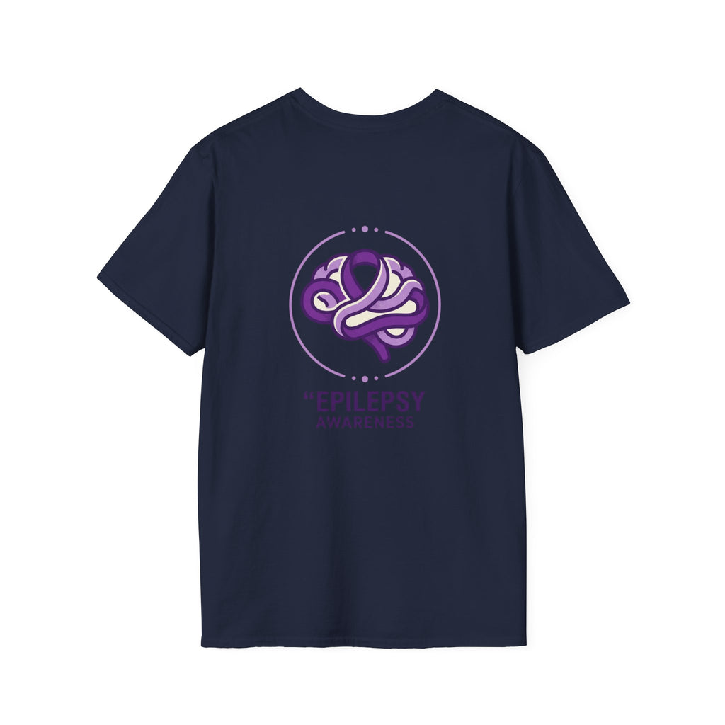 Epilepsy Awareness T-Shirt — Purple Ribbon Brain Design