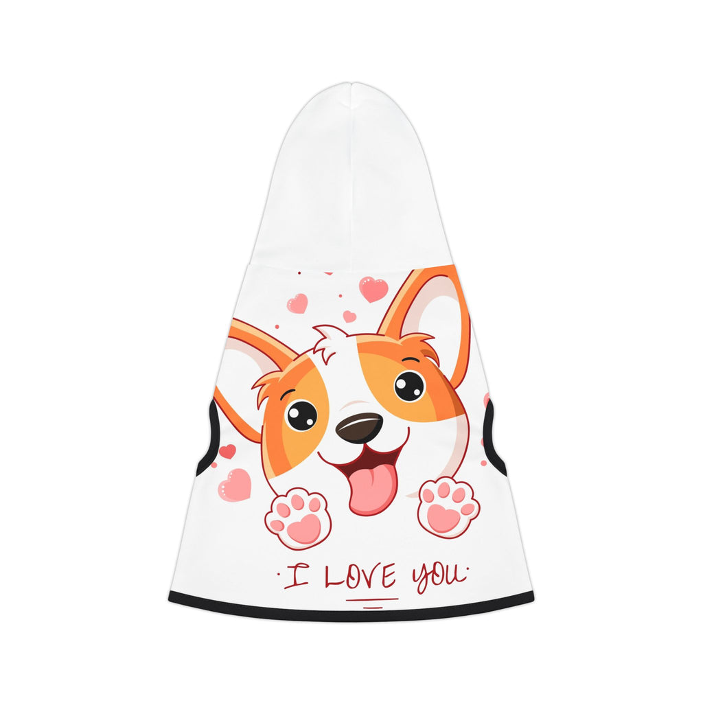 Pet Hoodie — Cute Corgi "I Love You" Dog Hoodie for Small Dogs & Puppies