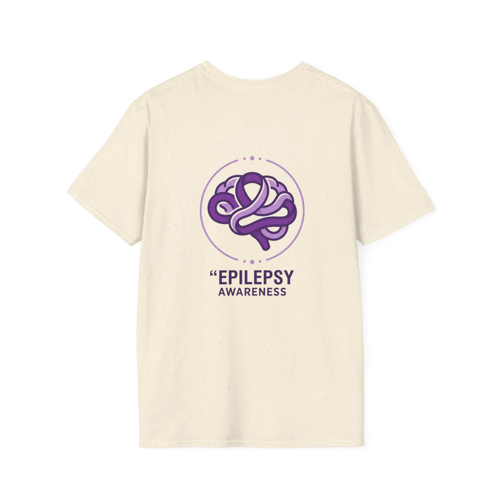 Epilepsy Awareness T-Shirt — Purple Ribbon Brain Design
