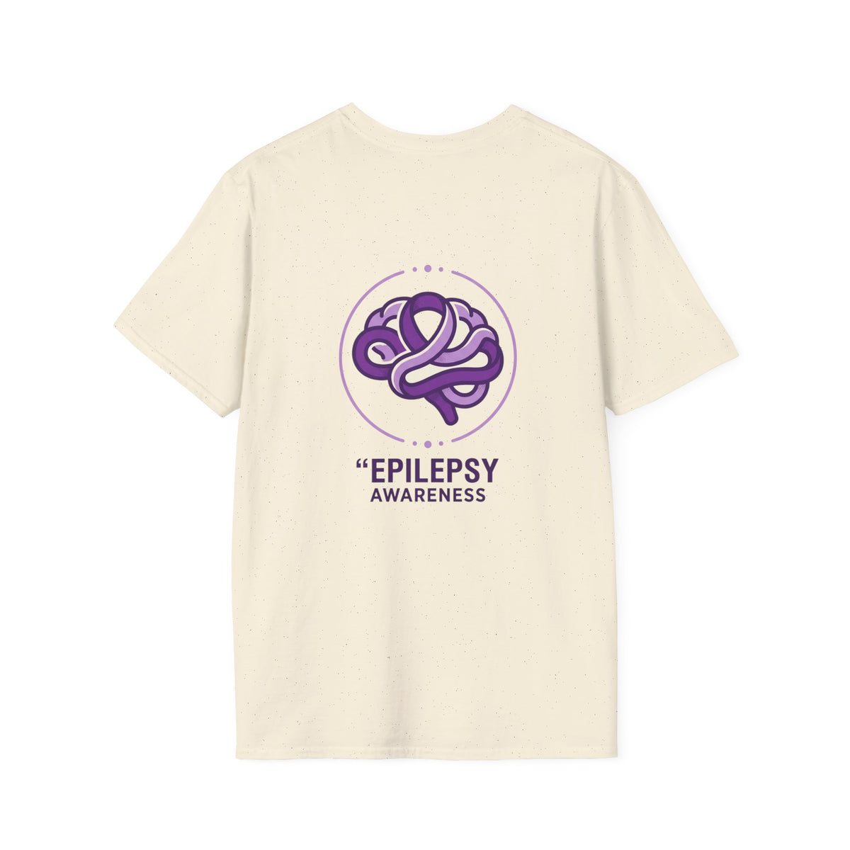 Epilepsy Awareness T-Shirt — Purple Ribbon Brain Design