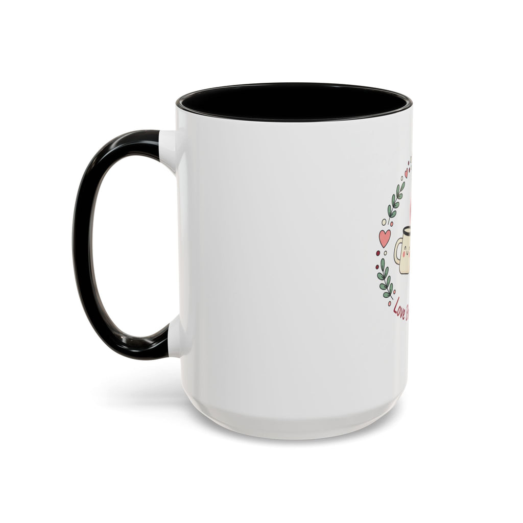 Love Brewed Here Coffee Mug — Cute Kawaii Couples Mug (11/15oz)