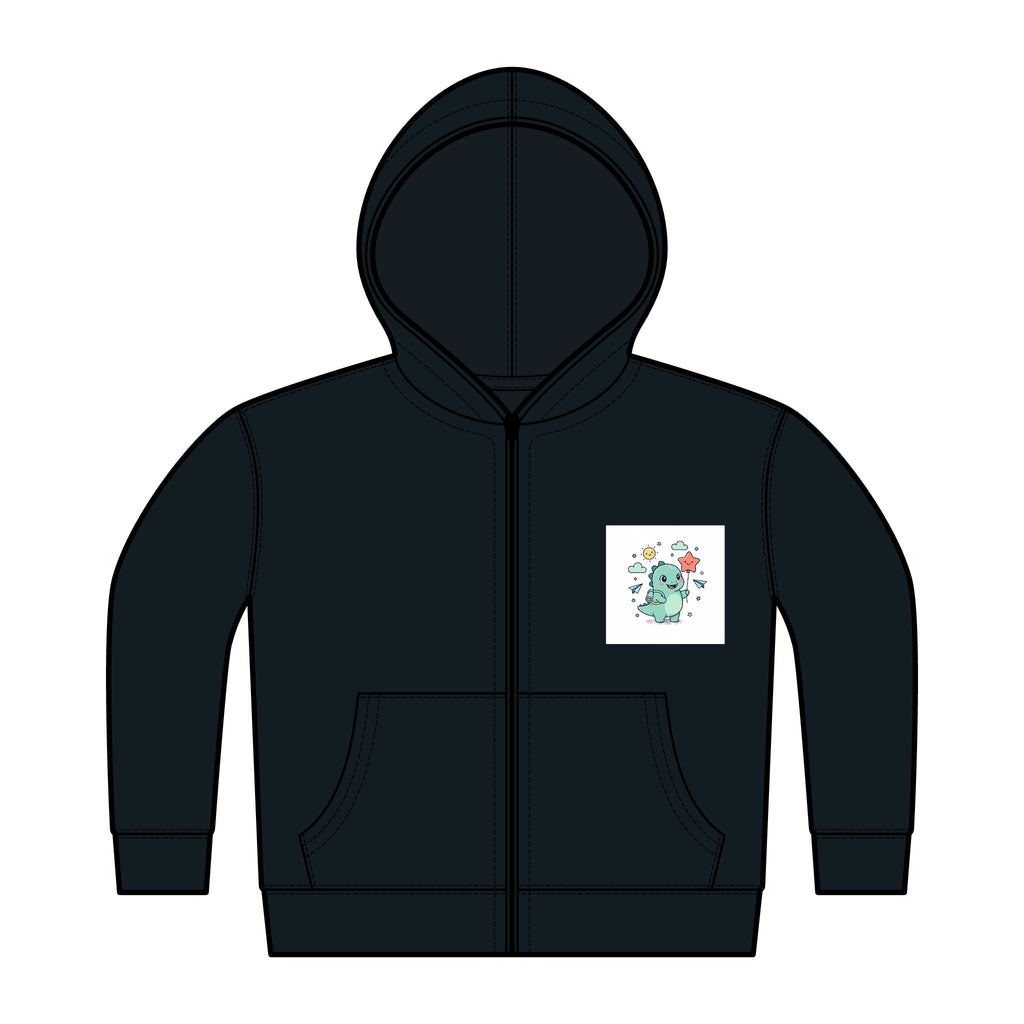 Toddler Hoodie – 'Dino Best Buddies' Full-Zip Fleece with Cute Dinosaur Graphic