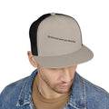 Embroidered Trucker Cap — Minimal Text Mesh Snapback