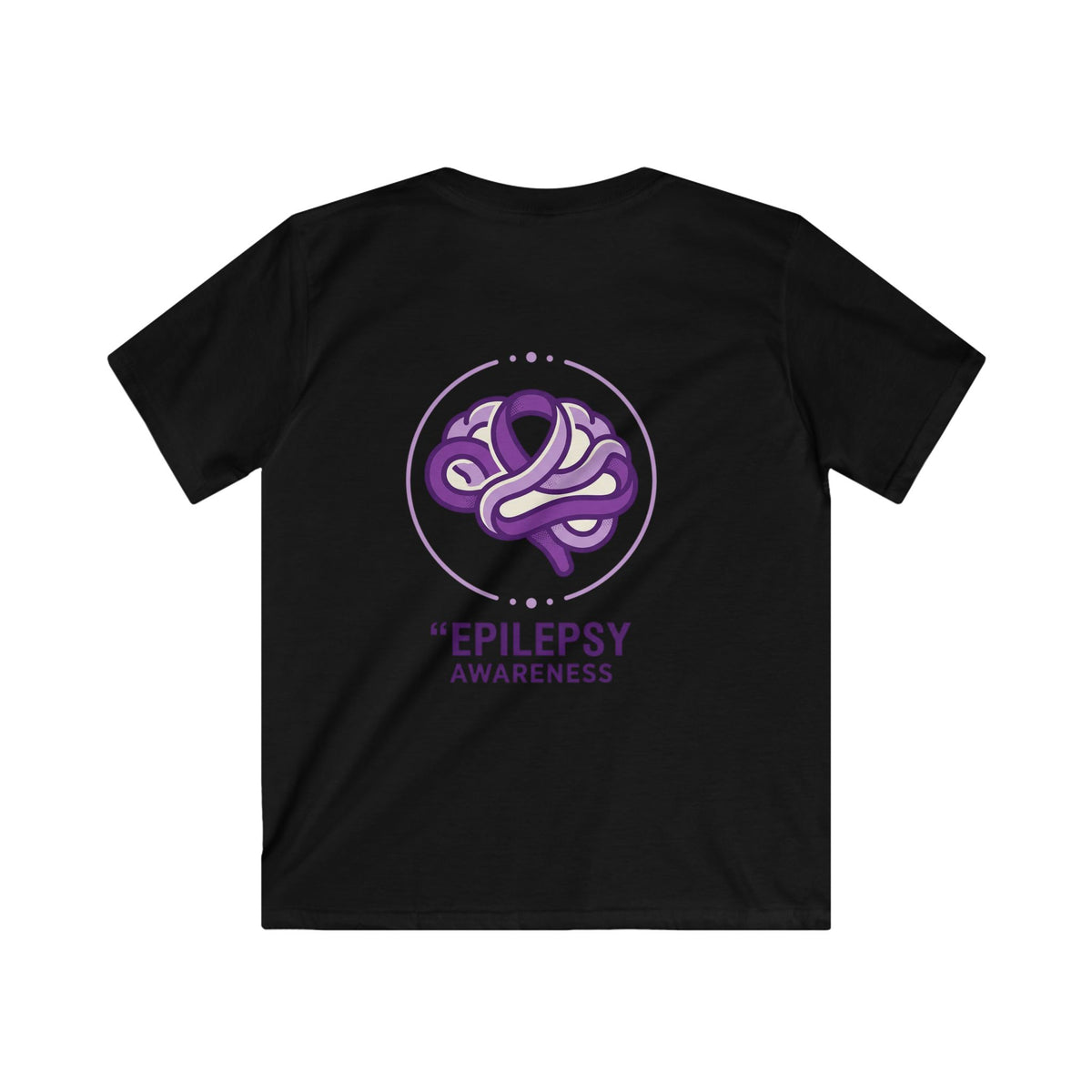 Epilepsy Awareness Kids T‑Shirt — Purple Brain Ribbon Support Tee