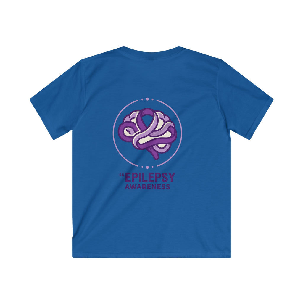 Epilepsy Awareness Kids T‑Shirt — Purple Brain Ribbon Support Tee