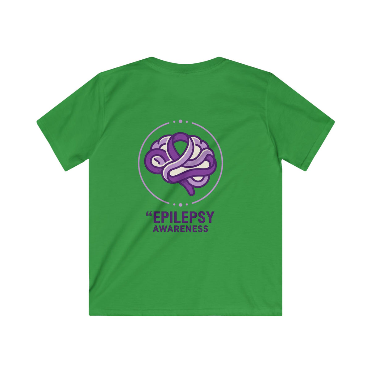 Epilepsy Awareness Kids T‑Shirt — Purple Brain Ribbon Support Tee