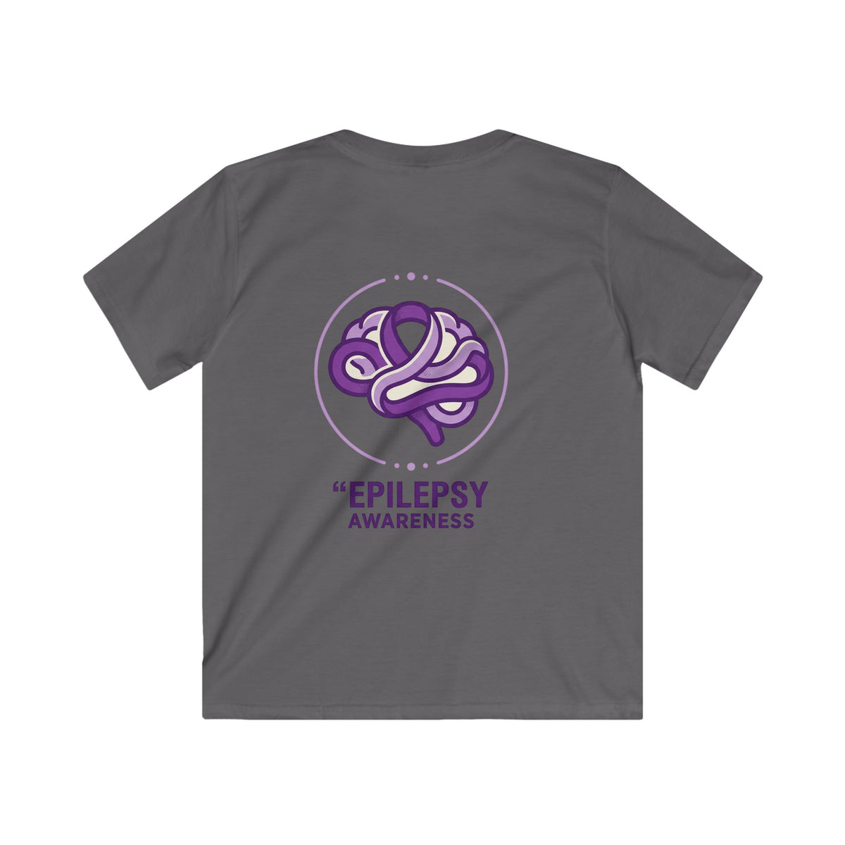 Epilepsy Awareness Kids T‑Shirt — Purple Brain Ribbon Support Tee