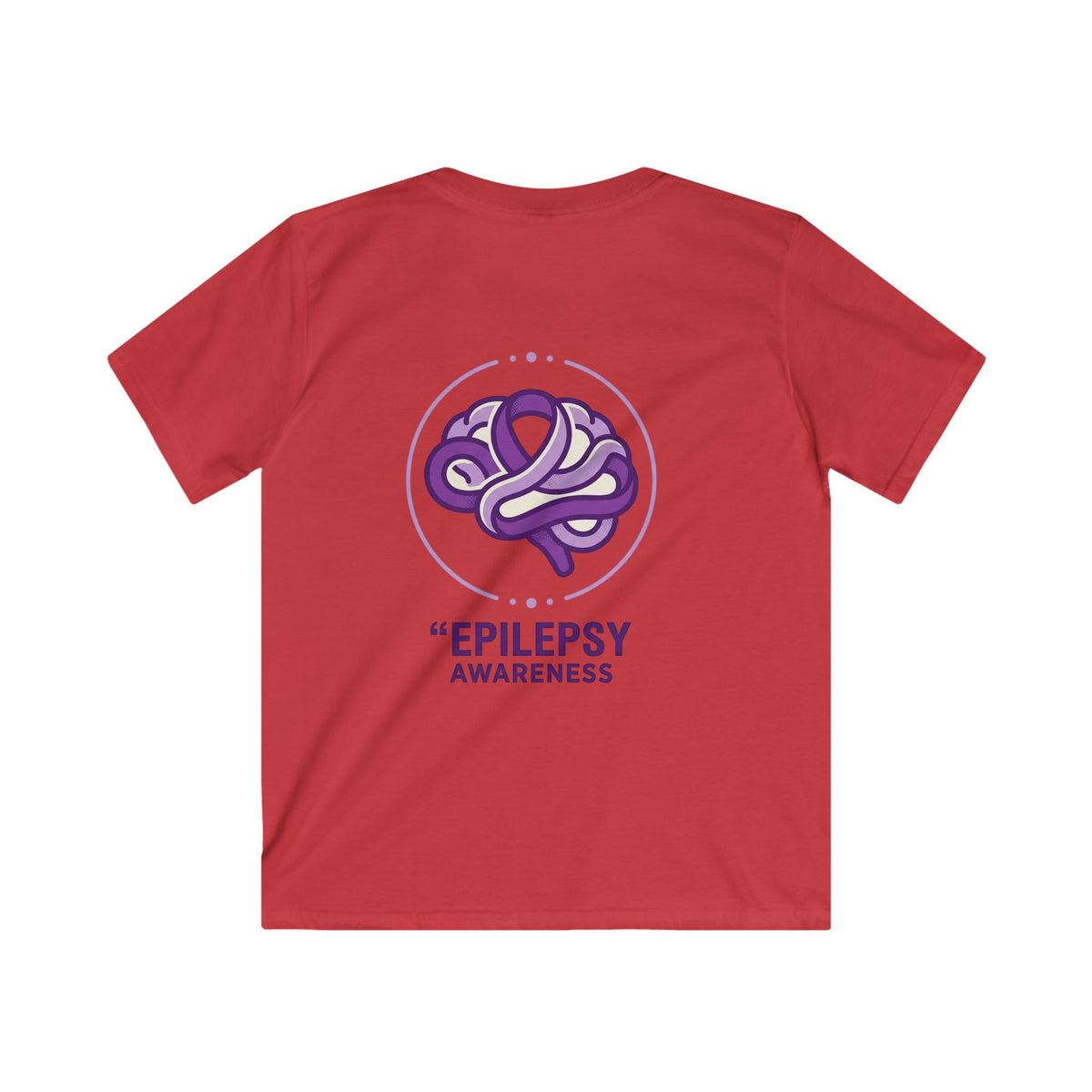 Epilepsy Awareness Kids T‑Shirt — Purple Brain Ribbon Support Tee
