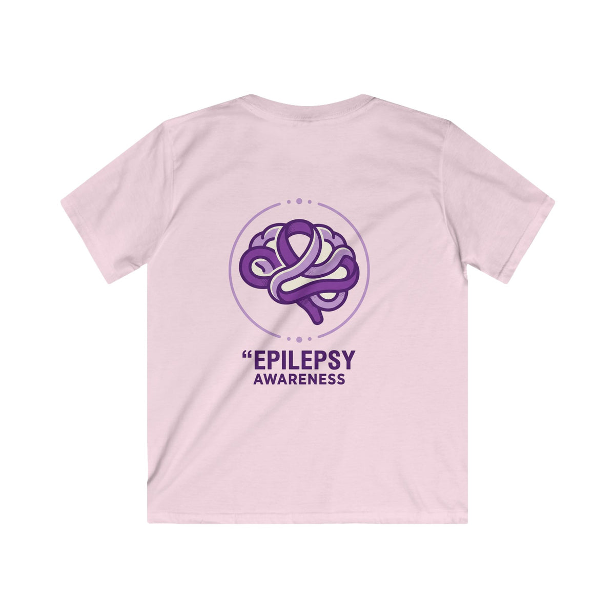 Epilepsy Awareness Kids T‑Shirt — Purple Brain Ribbon Support Tee