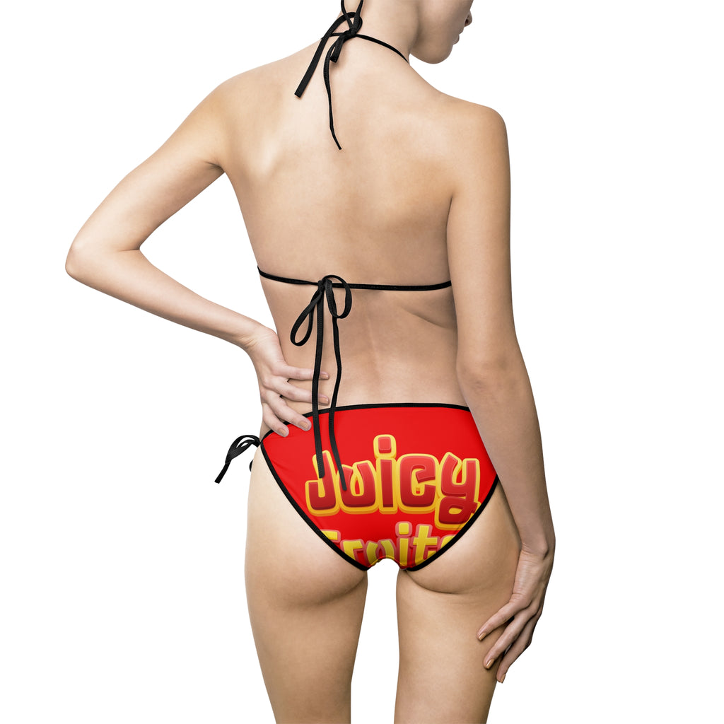 Bikini — Retro 'Fruits' Print Triangle Swimwear