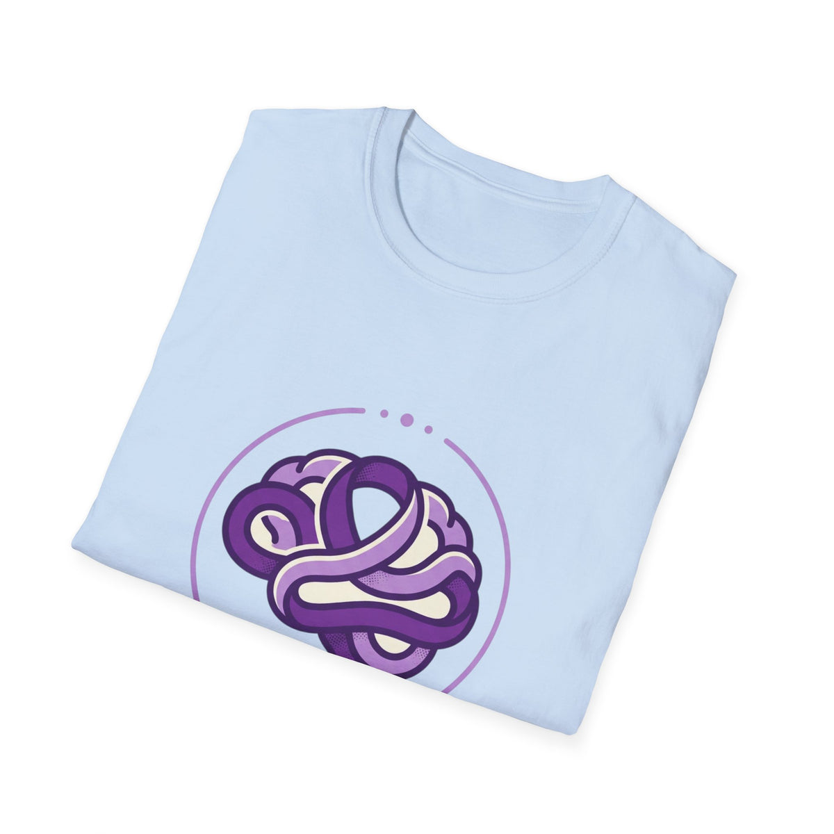 Epilepsy Awareness T-Shirt — Purple Ribbon Brain Design