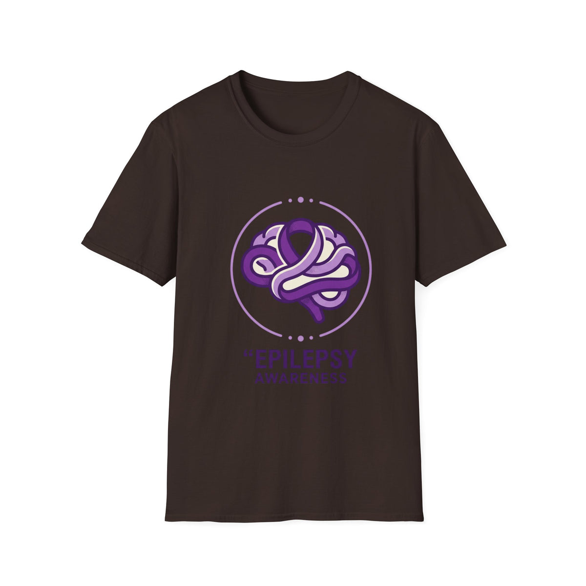 Epilepsy Awareness T-Shirt — Purple Ribbon Brain Design