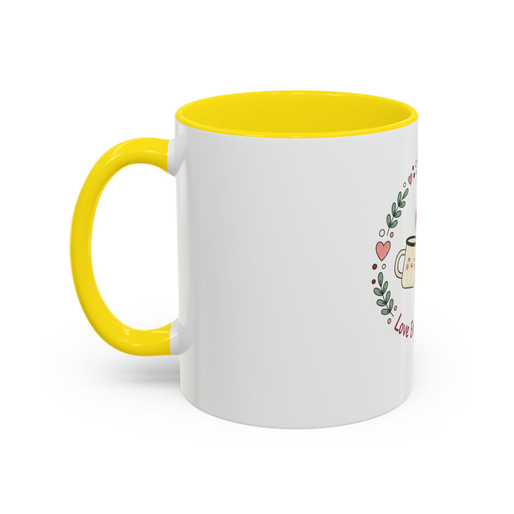 Love Brewed Here Coffee Mug — Cute Kawaii Couples Mug (11/15oz)