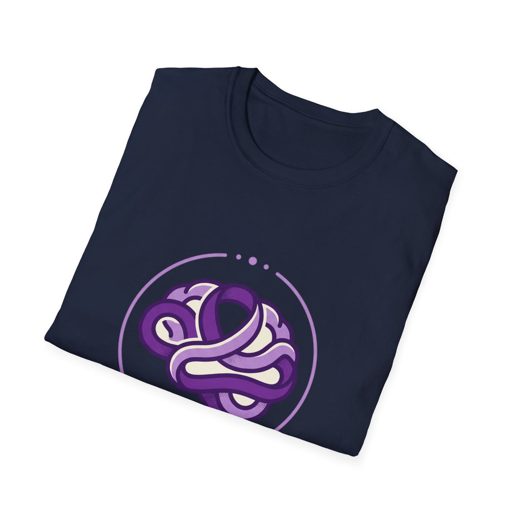 Epilepsy Awareness T-Shirt — Purple Ribbon Brain Design