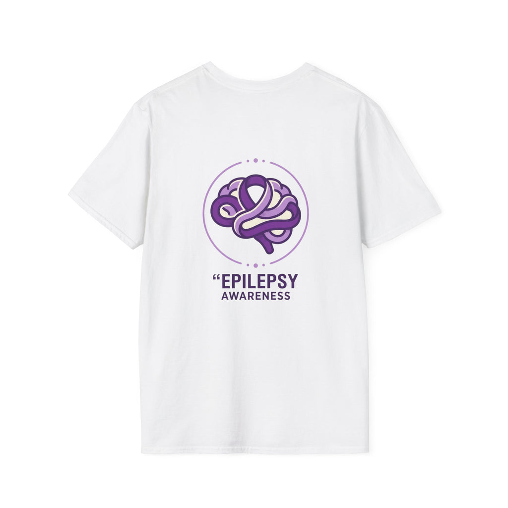 Epilepsy Awareness T-Shirt — Purple Ribbon Brain Design