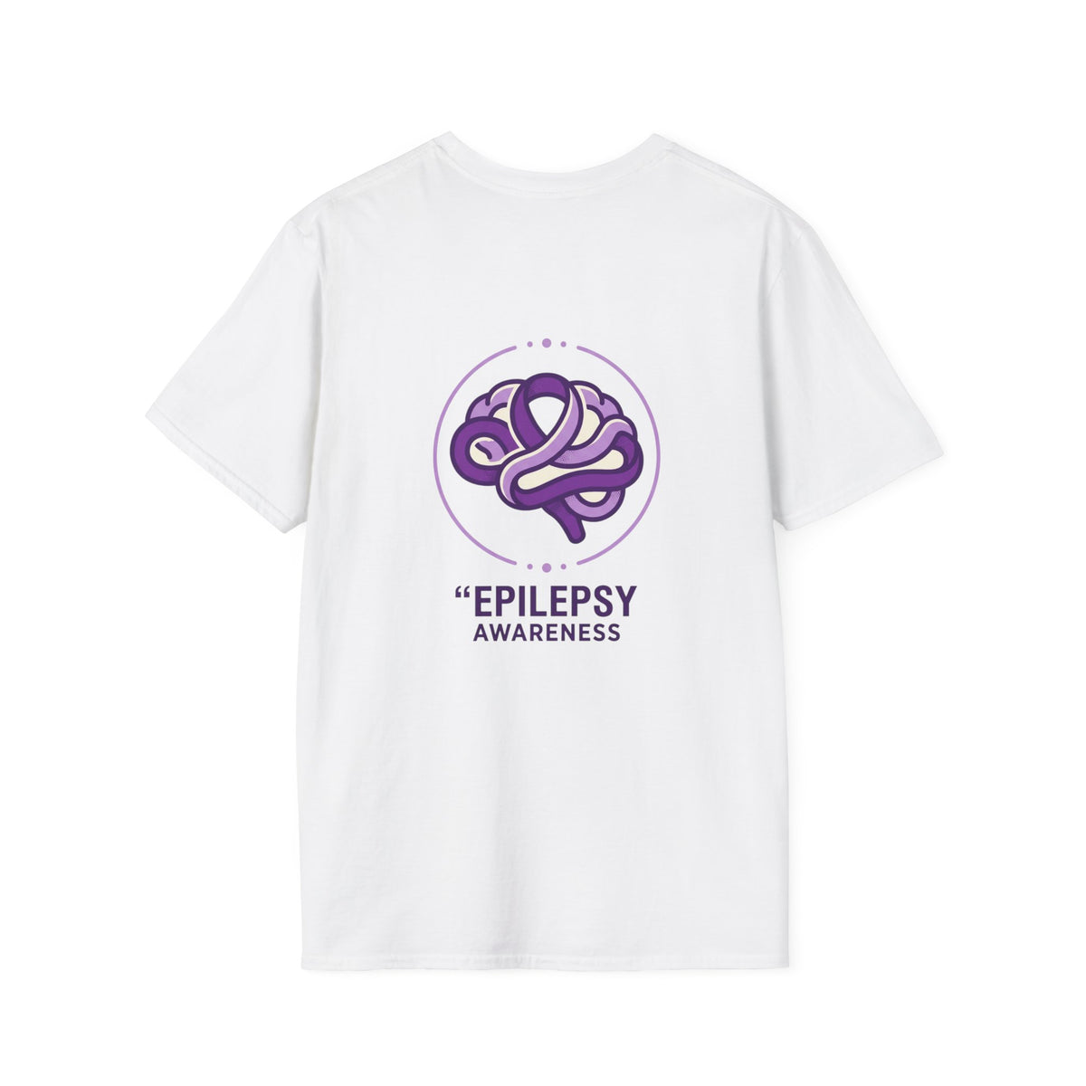 Epilepsy Awareness T-Shirt — Purple Ribbon Brain Design