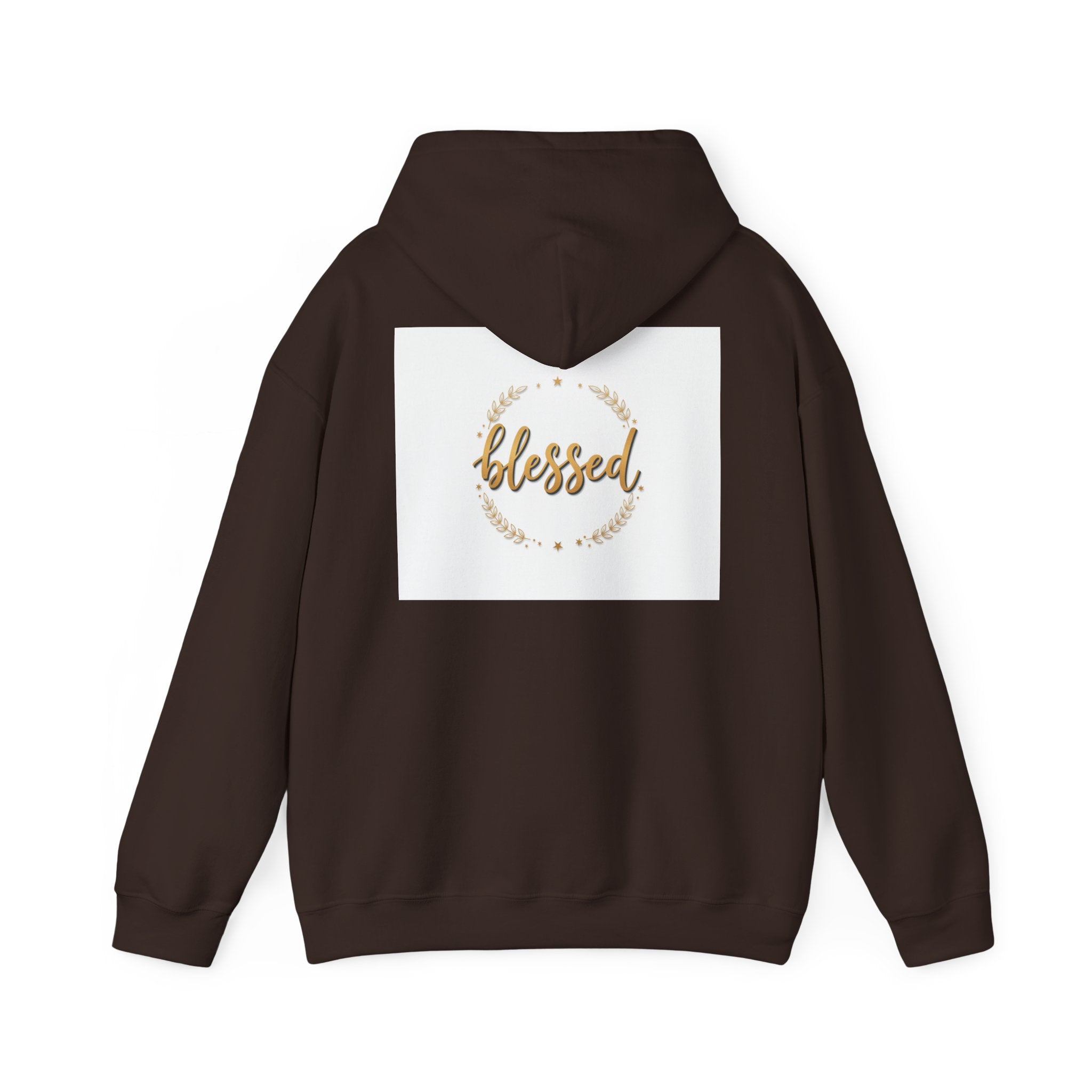 Blessed Hoodie — Gold Script Wreath Comfort Pullover