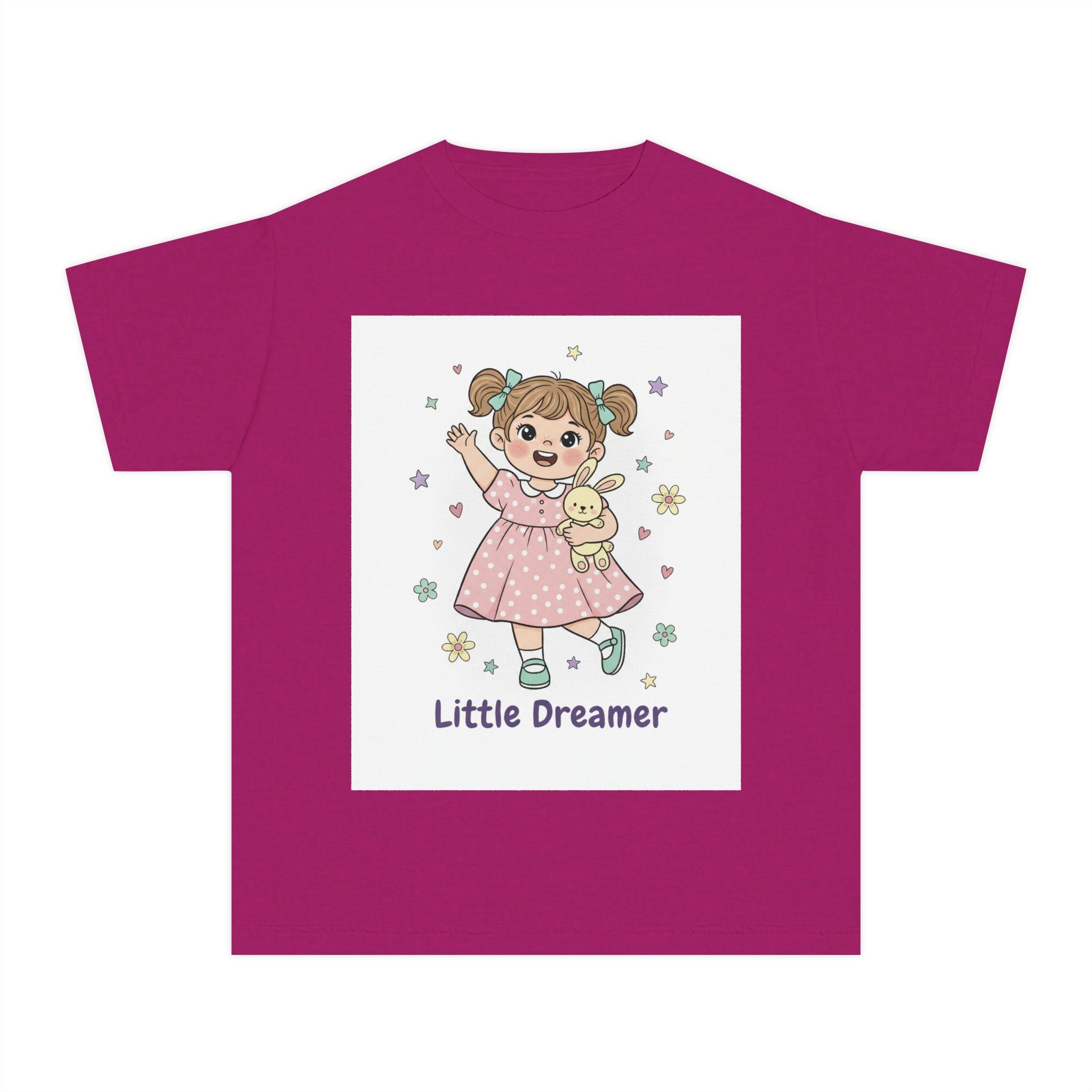 Little Dreamer Kids Tee — Cute Girl with Teddy Graphic