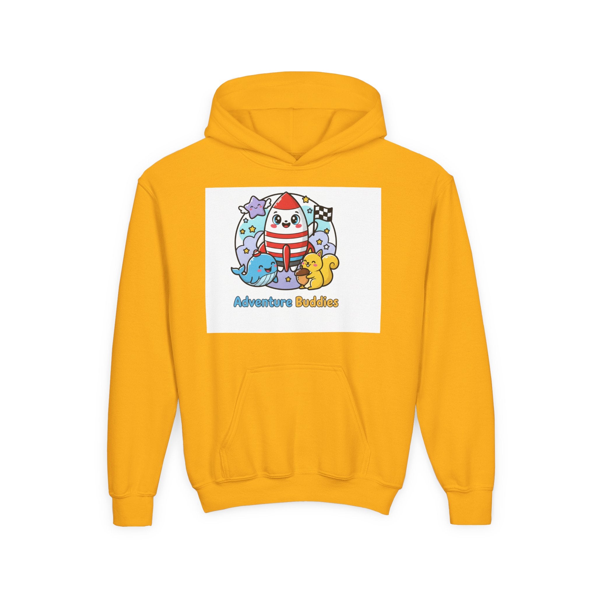 Adventure Buddies Youth Hoodie — Cute Rocket & Sea Creatures Kids Sweatshirt