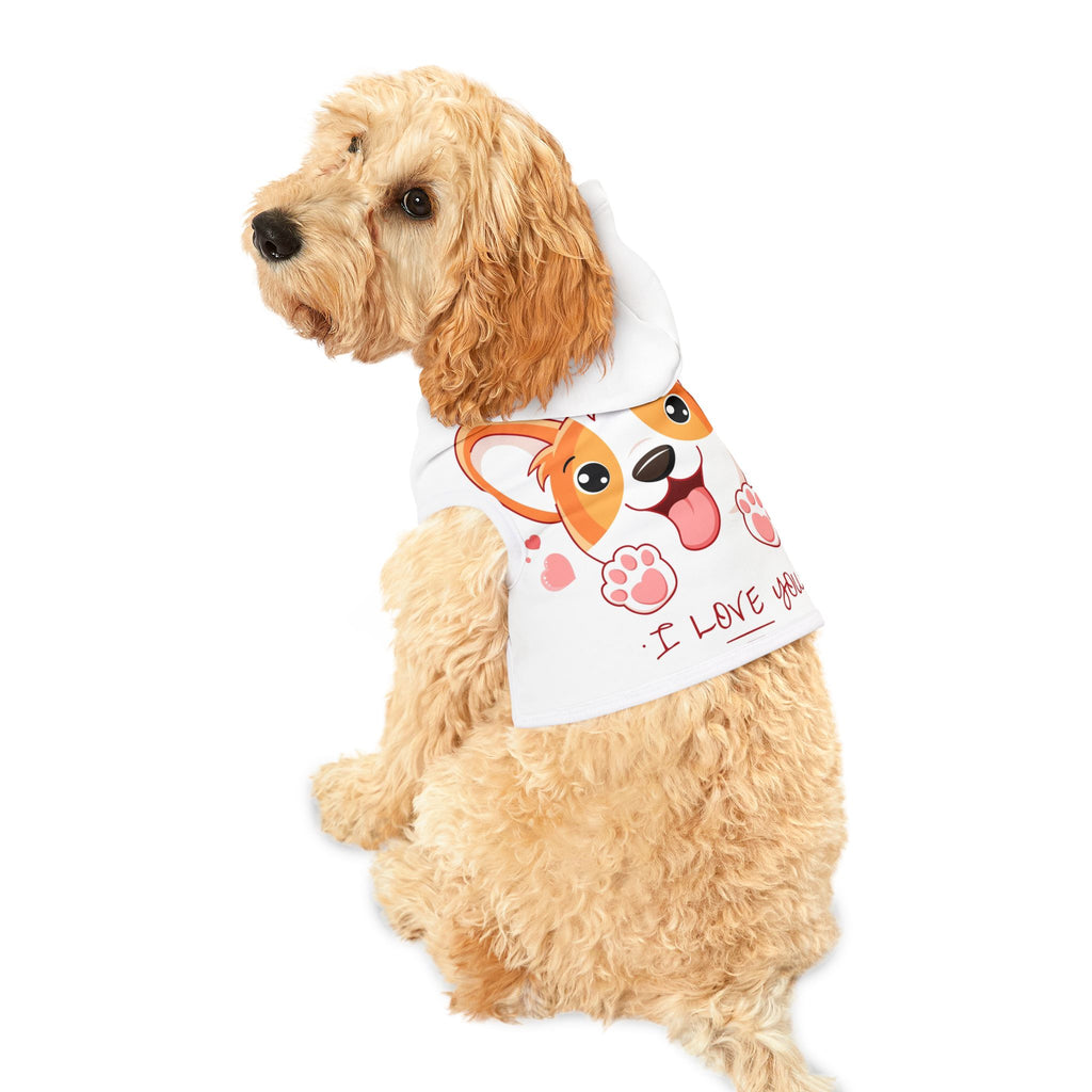 Pet Hoodie — Cute Corgi "I Love You" Dog Hoodie for Small Dogs & Puppies