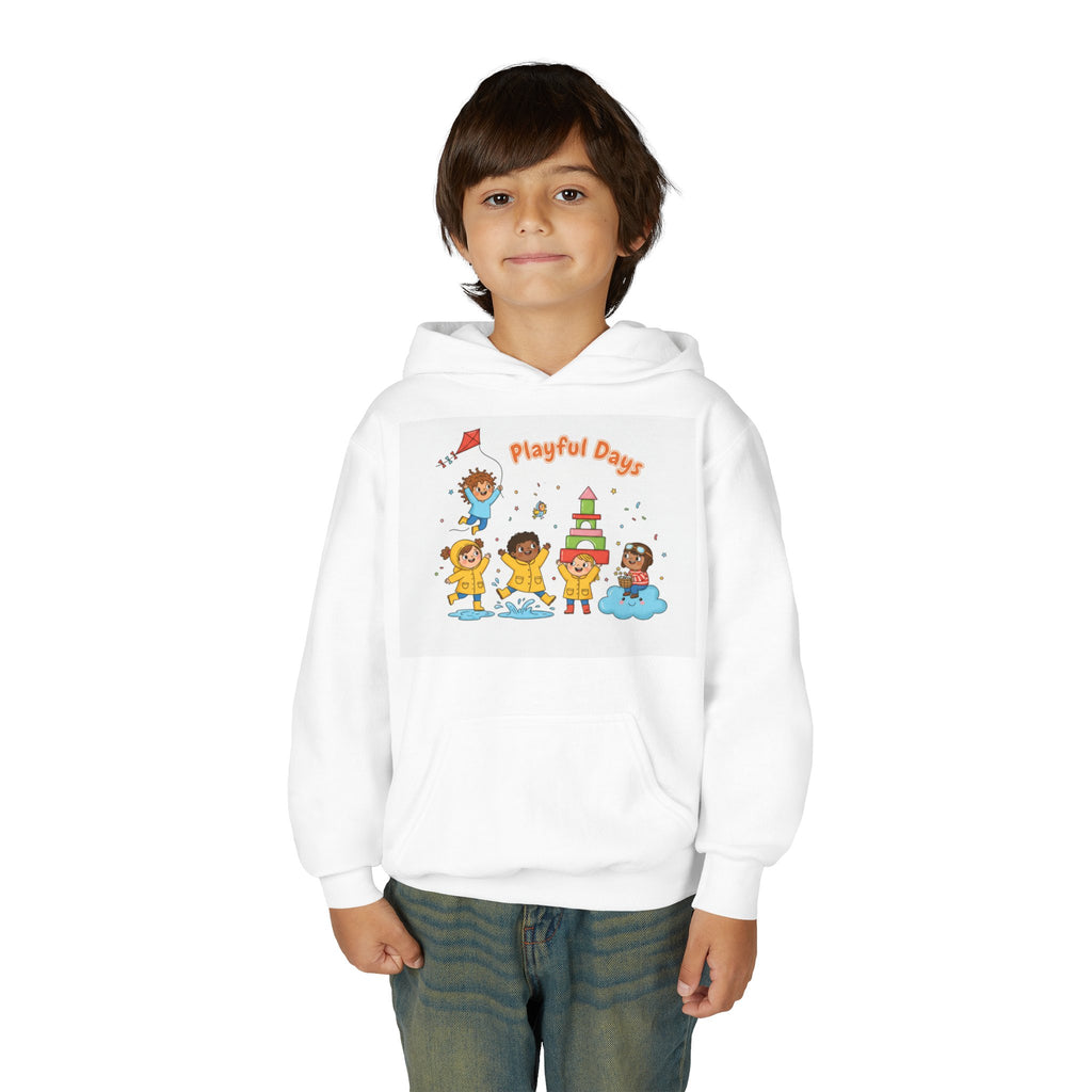 Youth Hoodie — "Playful Days" Kids Cartoon Party Graphic Hoodie