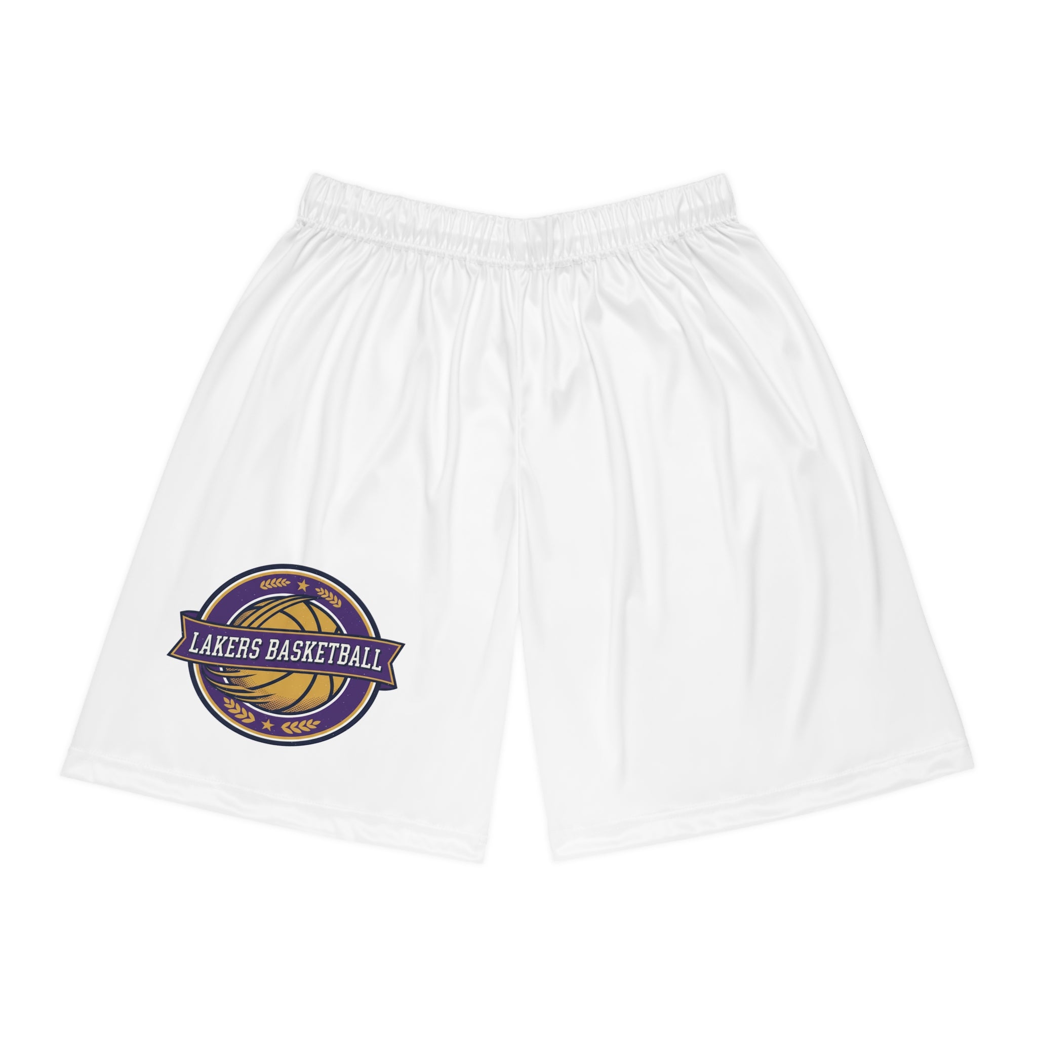 Lakers Basketball Logo Athletic Shorts — All-Over Print