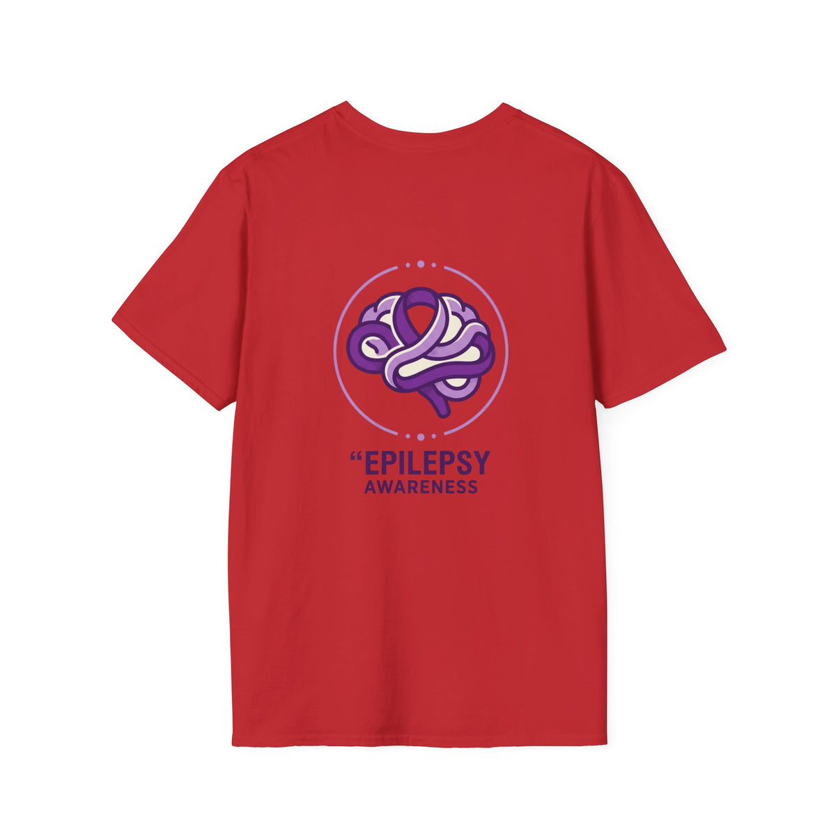 Epilepsy Awareness T-Shirt — Purple Ribbon Brain Design