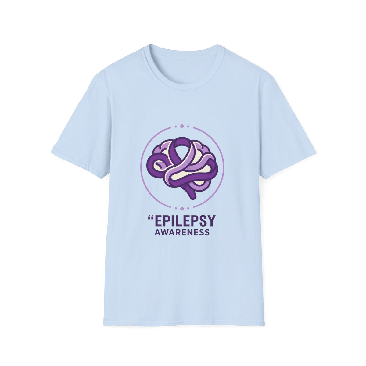 Epilepsy Awareness T-Shirt — Purple Ribbon Brain Design