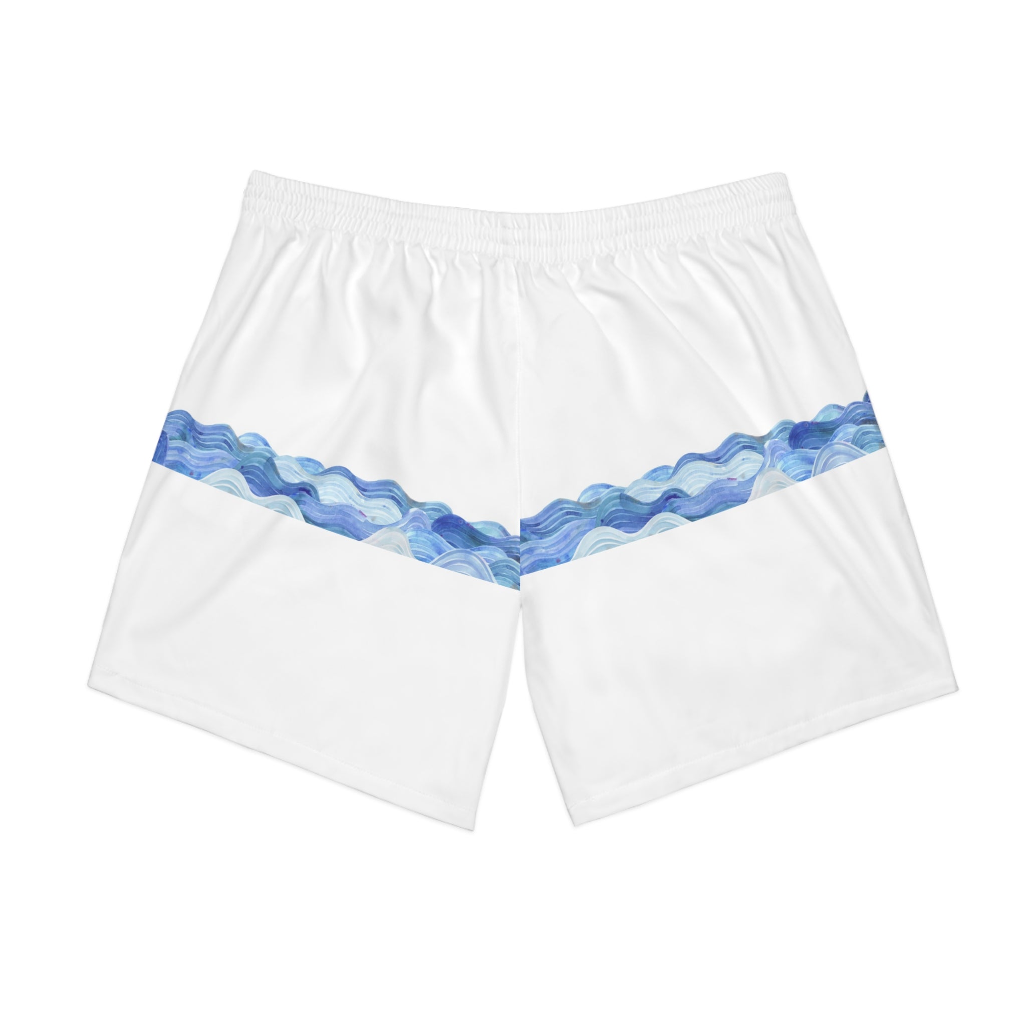 Men's Beach Shorts — Blue Wave Chevron Swim Trunks