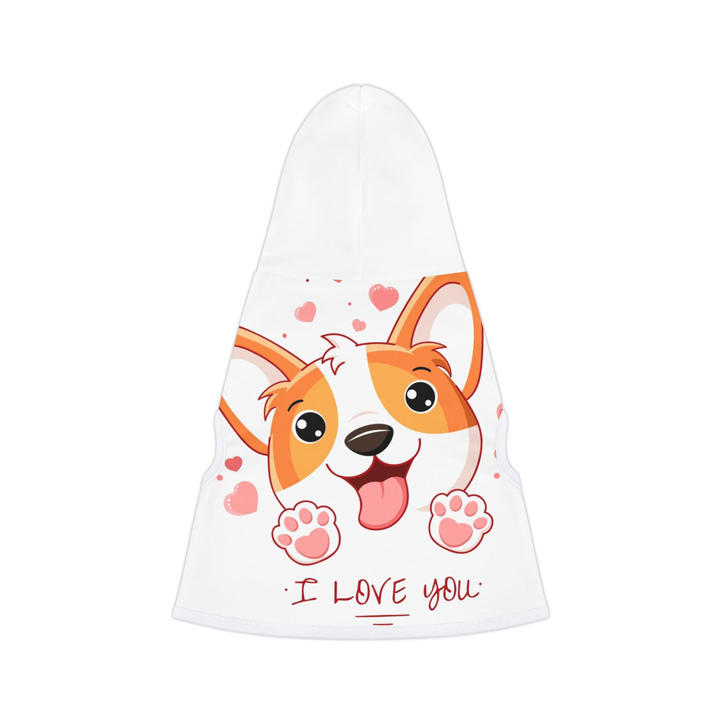 Pet Hoodie — Cute Corgi "I Love You" Dog Hoodie for Small Dogs & Puppies