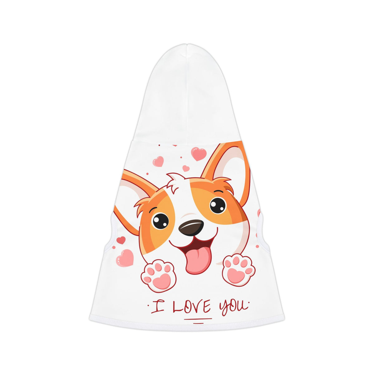 Pet Hoodie — Cute Corgi "I Love You" Dog Hoodie for Small Dogs & Puppies