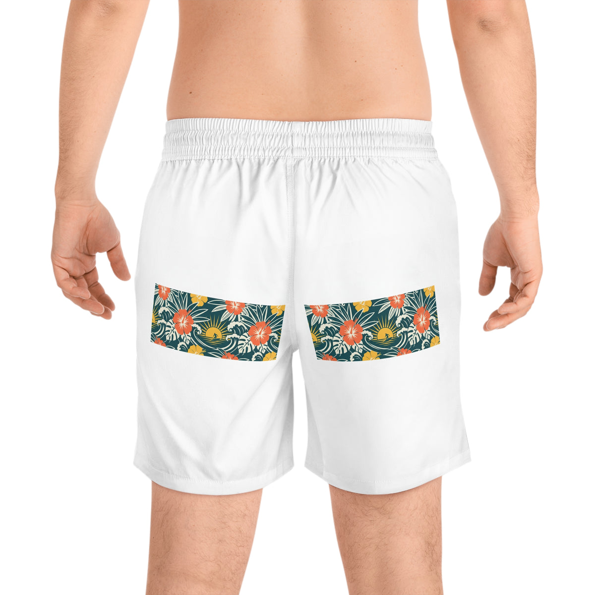 Tropical Sunset Swim Shorts — Men's Floral Beach Trunk