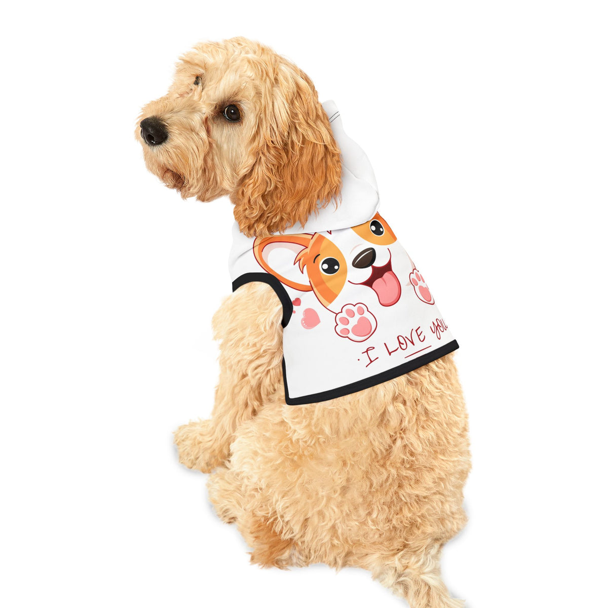 Pet Hoodie — Cute Corgi "I Love You" Dog Hoodie for Small Dogs & Puppies