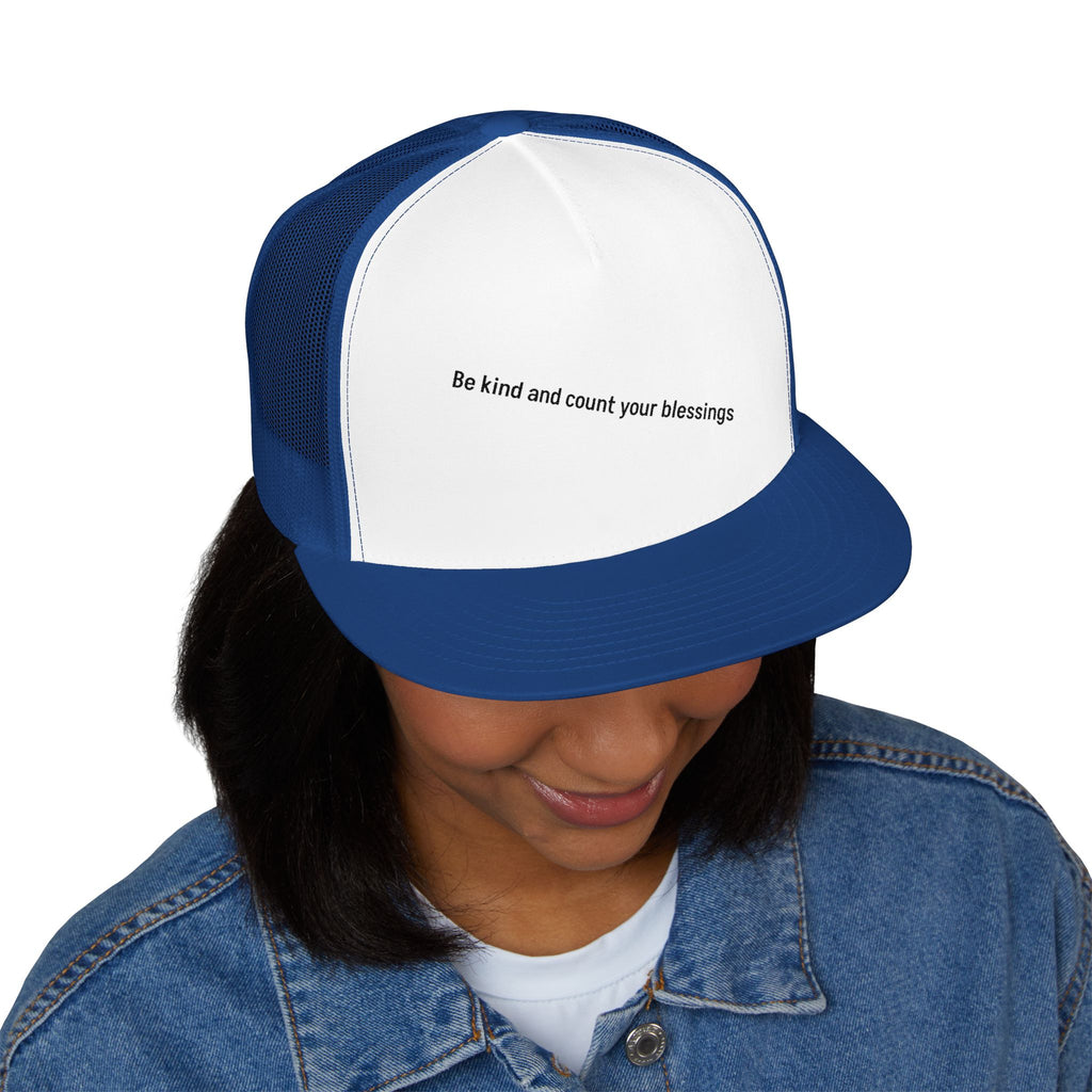 Embroidered Trucker Cap — Minimal Text Mesh Snapback