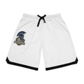 White shorts with a logo on a white background
