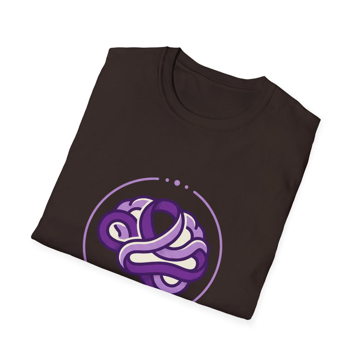 Epilepsy Awareness T-Shirt — Purple Ribbon Brain Design
