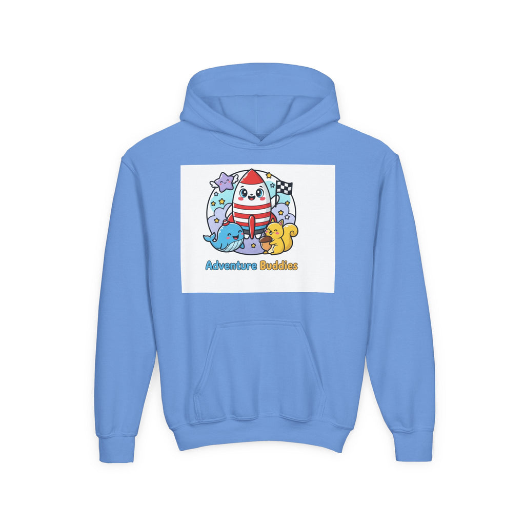 Adventure Buddies Youth Hoodie — Cute Rocket & Sea Creatures Kids Sweatshirt