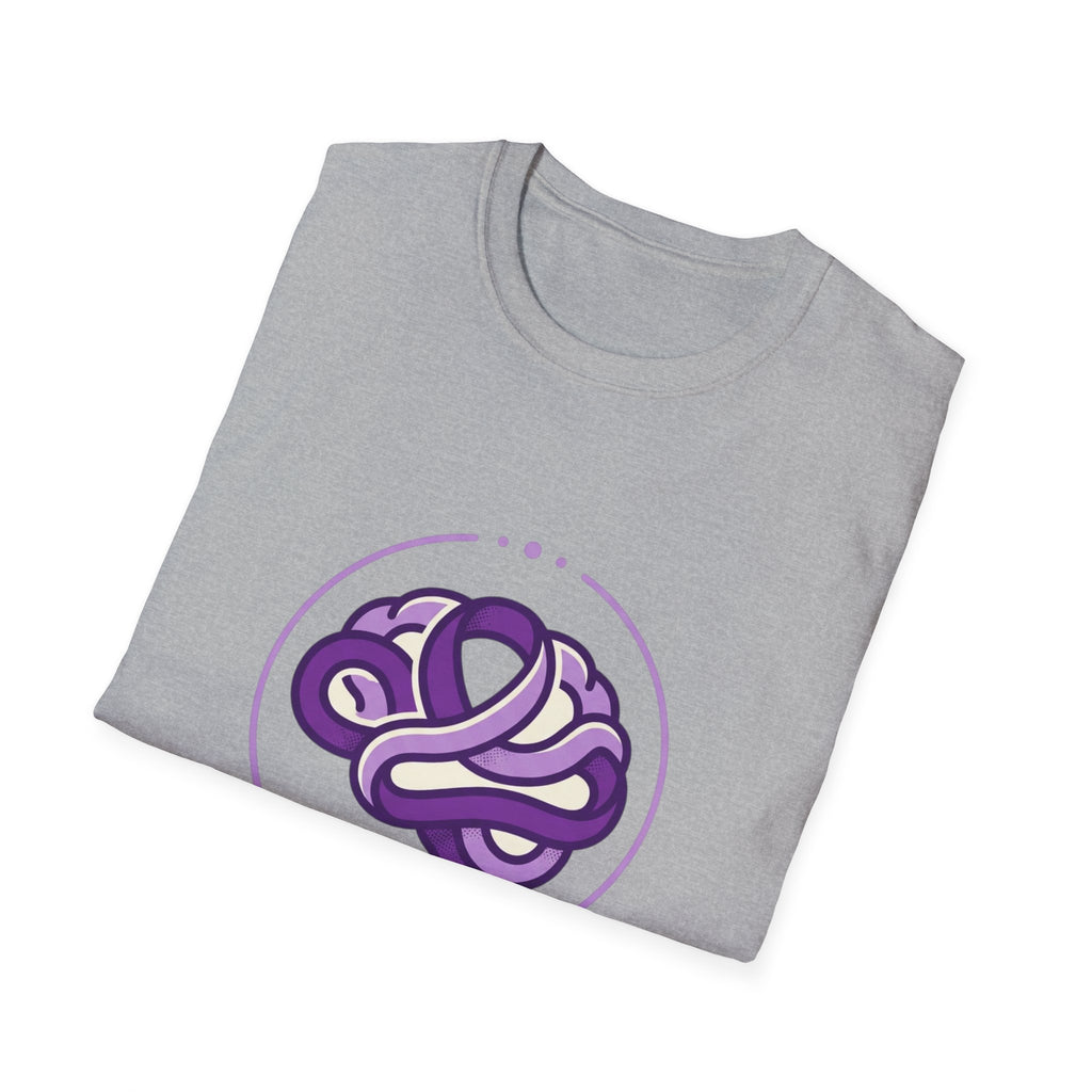 Epilepsy Awareness T-Shirt — Purple Ribbon Brain Design