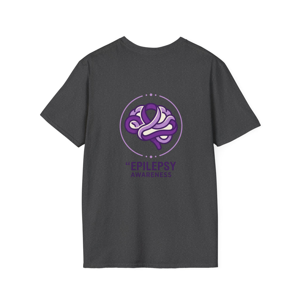 Epilepsy Awareness T-Shirt — Purple Ribbon Brain Design