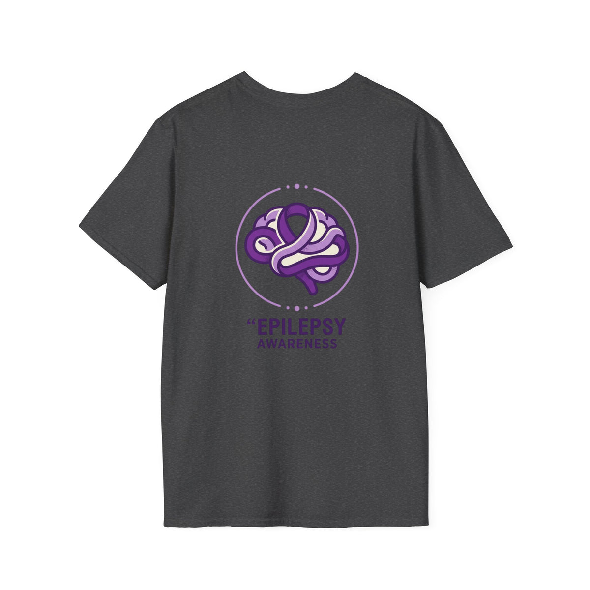 Epilepsy Awareness T-Shirt — Purple Ribbon Brain Design