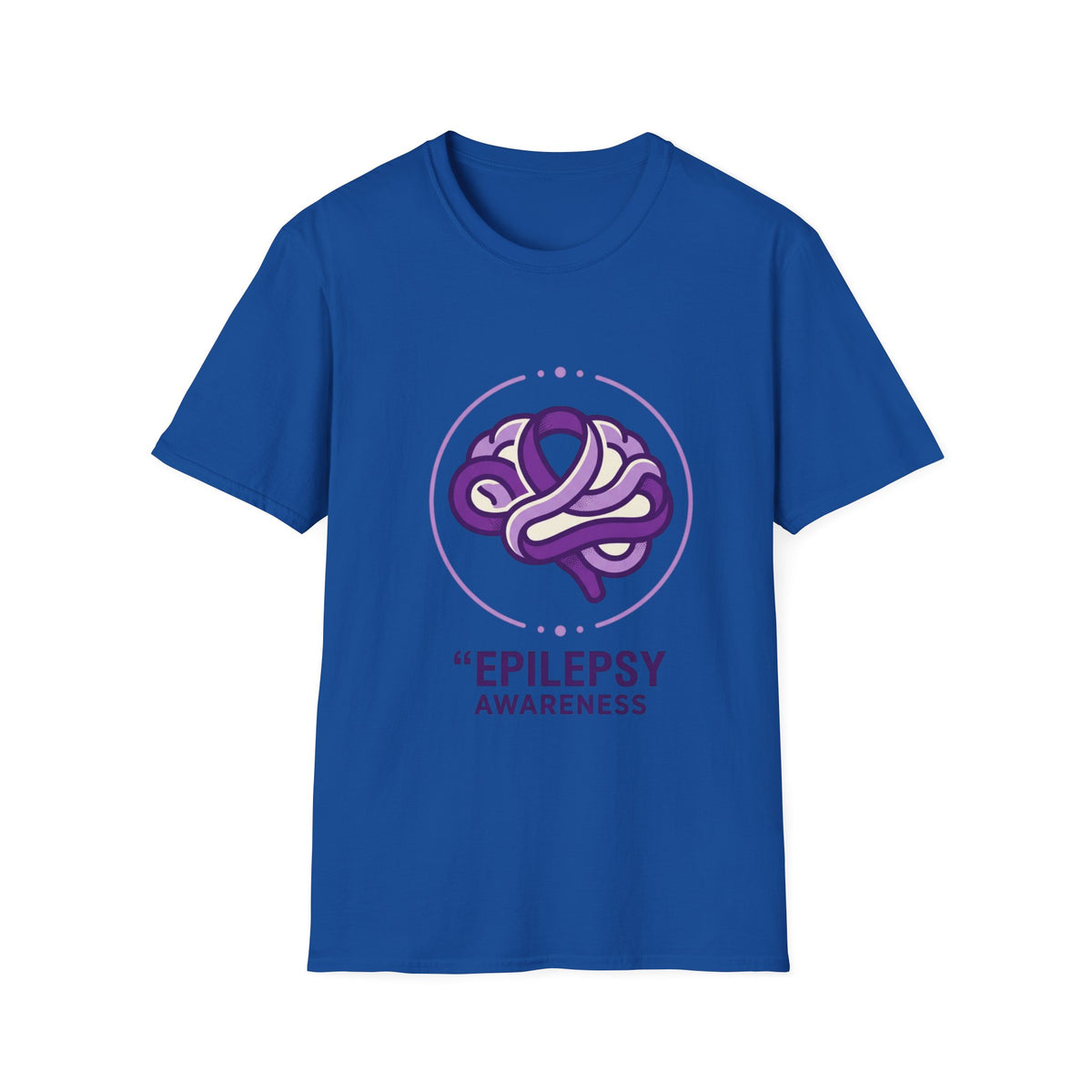 Epilepsy Awareness T-Shirt — Purple Ribbon Brain Design